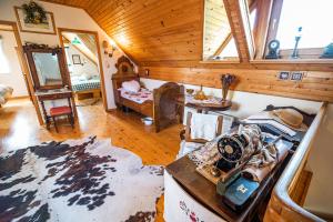 an overhead view of a living room with a room with a room at Authentic Countryside Villa with Hot tub in Veliki Kamen
