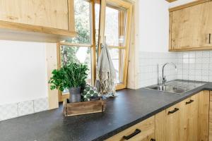 Kuchyň nebo kuchyňský kout v ubytování Ferienhaus Bognerhof
