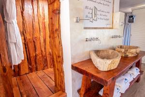 Koupelna v ubytování Hotel Puntagrande