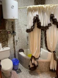 een badkamer met een toilet, een bad en een wastafel bij mody appartment at alexandria in Alexandrië