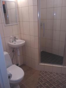 Koupelna v ubytování Piramida Apartments