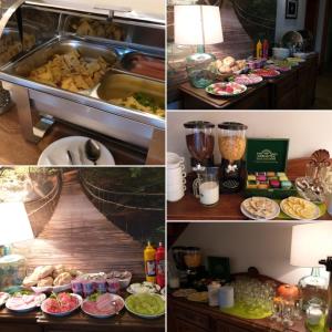 a collage of photos with food on a table at Pensjonat Poranna Rosa in Grabowiec