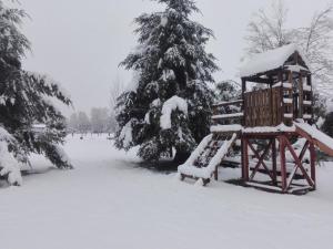 Cabañas Captren Andino v zimě