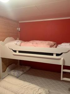 Krevet ili kreveti na sprat u jedinici u okviru objekta Northern Light Cabin Lofoten