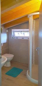 a bathroom with a toilet and a window at Casa Gina Garden and view by Gardadomusmea in Tremosine Sul Garda +53 photos