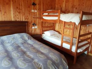 Ein Etagenbett oder Etagenbetten in einem Zimmer der Unterkunft Patagonia Acres Lodge