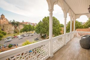 a balcony with a view of a city street at Hotel Aivani Old Tbilisi in Tbilisi City