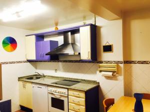a kitchen with a sink and a stove top oven at Apartamento rústico Centro Haro in Haro