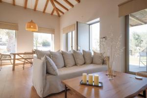- un salon avec un canapé et une table dans l'établissement Elies Residences, à Mytilène