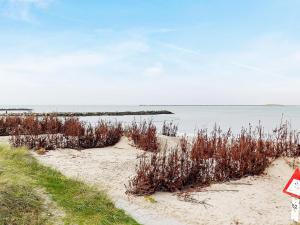 a beach with plants on the sand and the water at 5 person holiday home in Thybor n in Thyborøn