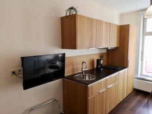 Η κουζίνα ή μικρή κουζίνα στο Apartments Junger-Moritz