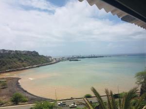 a view of the ocean from a balcony at A Casa da Mizi in Praia