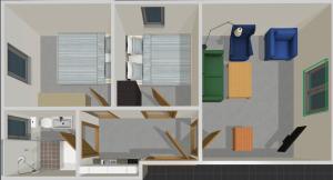rysunek domu z pokojem z oknami w obiekcie Kongebrogade 77 w mieście Kolding