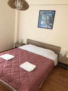 Posteľ alebo postele v izbe v ubytovaní Thiseio Big Apartment