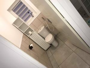 圣路易斯Maison lyam的房间里有白色马桶的浴室