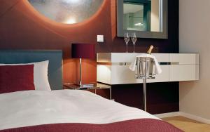 Postel nebo postele na pokoji v ubytování Patentkrug Design Hotel
