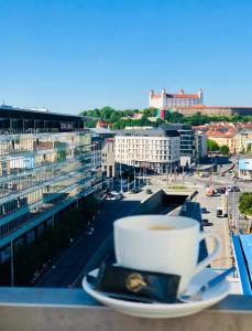 Nespecifikovaný výhled na destinaci Bratislava nebo výhled na město při pohledu z hotelu