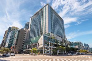 釜山景观或在酒店看到的城市景观