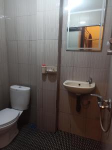 a bathroom with a toilet and a sink at Sekumpul BnB in Singaraja