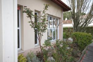 een huis met ramen en planten ervoor bij Hôtel d'Arcins in Latresne