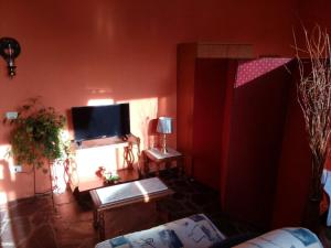 - un salon avec un canapé et une télévision murale dans l'établissement LOFT GREEN, à La Laguna