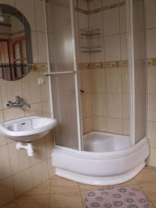Kúpeľňa v ubytovaní GÓROLIK u Kwietniów-centrum Bukowiny- możliwość wyżywienia + 16 fotografií