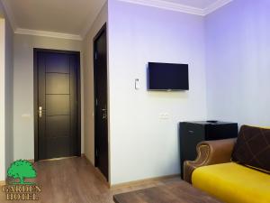 Televiisor ja/või meelelahutuskeskus majutusasutuses Garden Hotel