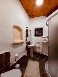Koupelna v ubytování Cob Village