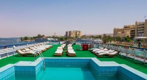 The swimming pool at or close to GTS Nile Cruise Luxor Aswan every monday from Luxor friday from Aswan