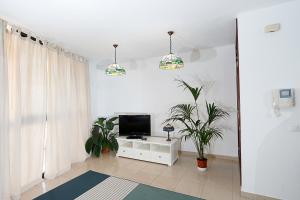Televízia a/alebo spoločenská miestnosť v ubytovaní Apartamento frente al Puerto de Candelaria a 20 metros de la playa.