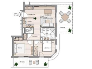 Grundriss der Unterkunft Steinberghaus Apartments