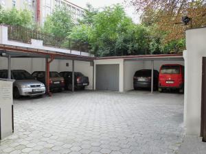 a garage with cars parked inside of it at EA Hotel Tosca in Prague