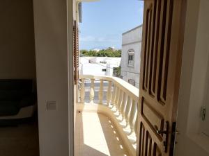 a view from the door of a balcony at Résidence Yô in Mindelo