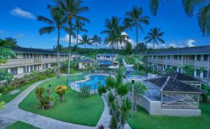an aerial view of the courtyard of a resort at The Kauai Inn in Lihue