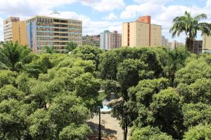 vistas a una ciudad con árboles y edificios en Realminas Hotel e Restaurante, en Governador Valadares