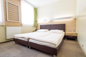 Un pat sau paturi într-o cameră la Hotel Center Pokljuka