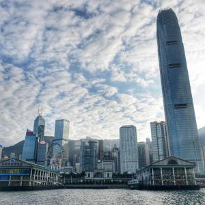 a city skyline with tall buildings and a river at Butterfly on Wellington, Central in Hong Kong +33 photos