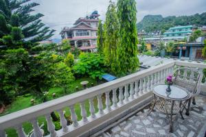 A balcony or terrace at Hotel Dream Pokhara