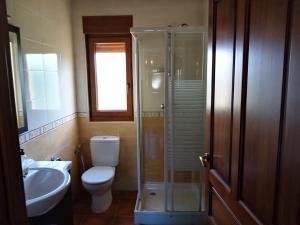 VivedaにあるApartamentos La Regataのバスルーム(トイレ、シャワー、シンク付)