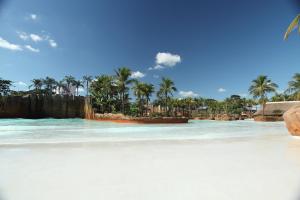 una spiaggia con palme e acqua di Olímpia Temporada Cond. Villagio a Olímpia