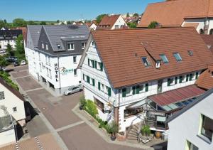 an overhead view of buildings in a town at Hotel - Restaurant Hirsch in Heimsheim