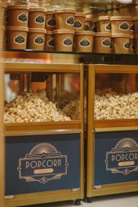 a display of food in containers with oats at The Scotsman Hotel in Edinburgh
