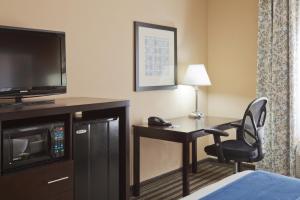 a hotel room with a desk and a television at Holiday Inn Express Columbia, an IHG Hotel in Columbia