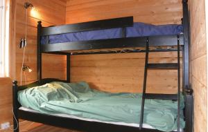 ソールヴォーギンにあるAmazing Home In Srvgen With Wifiの二段ベッドが備わるキャビン内のドミトリールームのベッド1台分です。