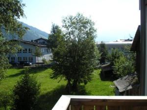 a view of a yard with a house and a tree at Appartamenti Milli in San Candido