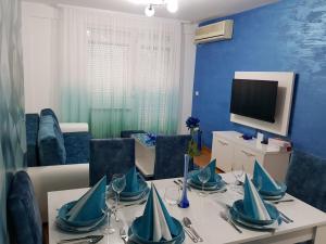 TV a/nebo společenská místnost v ubytování Apartman KEJ BLUE free parking