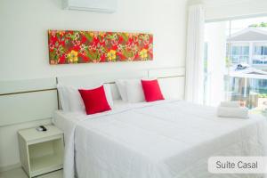 Duplex 4 Quartos com piscina - Cond Mar da Galileia tesisinde bir odada yatak veya yataklar