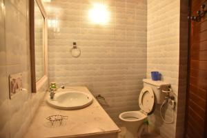 een badkamer met een wastafel en een toilet bij Serene, Dehra Dun in Dehradun