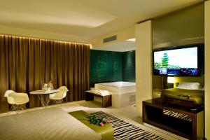 A television and/or entertainment centre at Viola Mhotel
