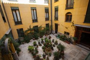 een bovenaanzicht van een binnenplaats met potplanten bij SY Fuencarral in Madrid